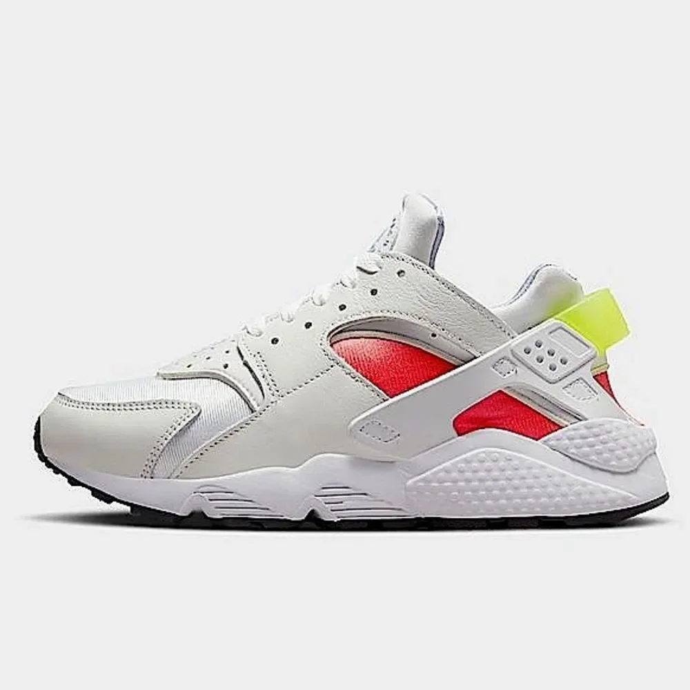 NIKE Women’s AIR HUARACHE White Bright Crimson Black Volt pink Size 7.5 - Picture 4 of 7